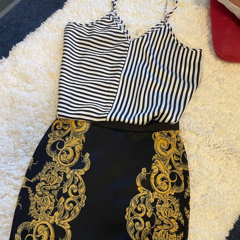 [Set]Women strap top+forever 21 skirt set